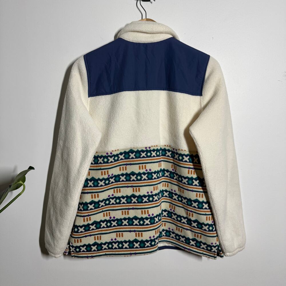 L.L.Bean Quarter Zip Sweater Women Med Cream Sailcloth Fleece Pullover Gorpcore - Picture 2 of 9